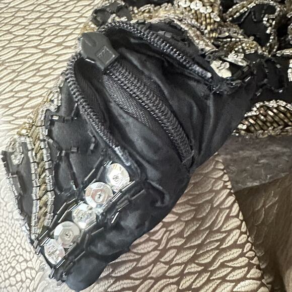 BLACK TIE He-ro Industries BEADED SEQUINED EVENING FORMAL Art Deco PARTY Dress - Picture 10 of 12